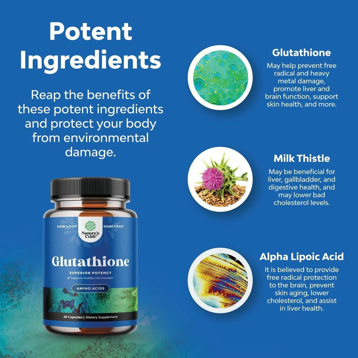 NATURES CRAFT - Natures Craft L Glutathione Superior Potency 60 Capsulas - The Red Vitamin MX - Suplementos Alimenticios - {{ shop.shopifyCountryName }}