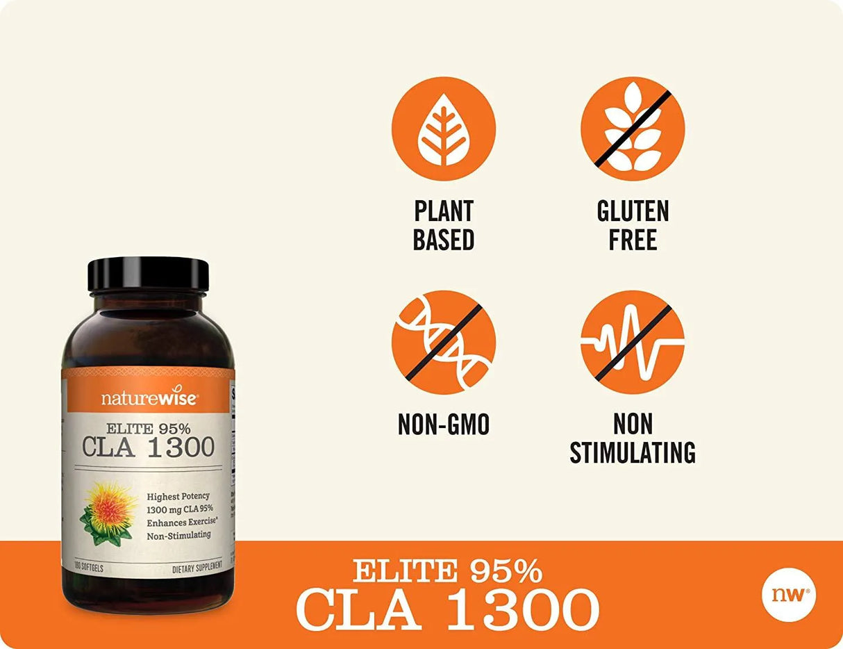 NATUREWISE - Naturewise CLA 1300 Elite 95% 1300Mg. 180 Capsulas - The Red Vitamin MX - Suplementos Alimenticios - {{ shop.shopifyCountryName }}