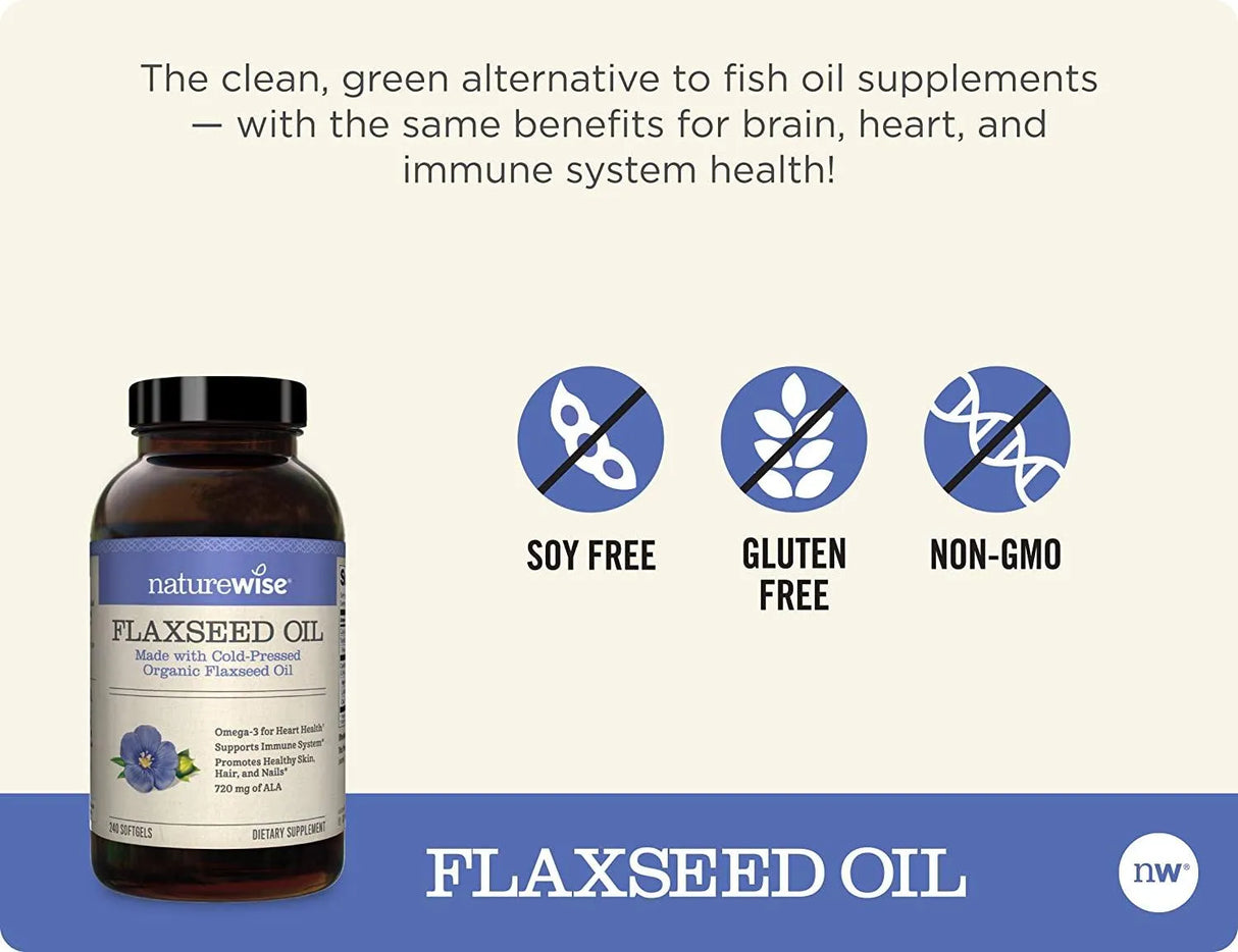 NATUREWISE - Naturewise Flaxseed Oil 240 Capsulas Blandas - The Red Vitamin MX - Suplementos Alimenticios - {{ shop.shopifyCountryName }}