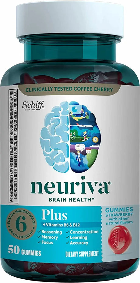 NEURIVA - Neuriva Brain Health Plus Brain Supplement For Memory Strawberry Gummies 50 Gomitas - The Red Vitamin MX - Suplementos Alimenticios - {{ shop.shopifyCountryName }}