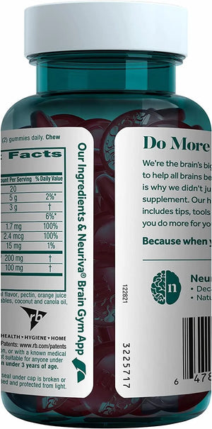 NEURIVA - Neuriva Brain Health Plus Brain Supplement For Memory Strawberry Gummies 50 Gomitas - The Red Vitamin MX - Suplementos Alimenticios - {{ shop.shopifyCountryName }}