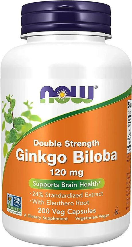 NOW SUPPLEMENTS - NOW Supplements Ginkgo Biloba 120Mg. Double Strength 200 Capsulas - The Red Vitamin MX - Suplementos Alimenticios - {{ shop.shopifyCountryName }}