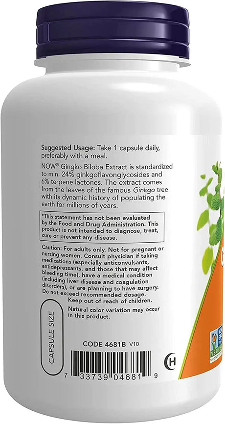 NOW SUPPLEMENTS - NOW Supplements Ginkgo Biloba 120Mg. Double Strength 200 Capsulas - The Red Vitamin MX - Suplementos Alimenticios - {{ shop.shopifyCountryName }}