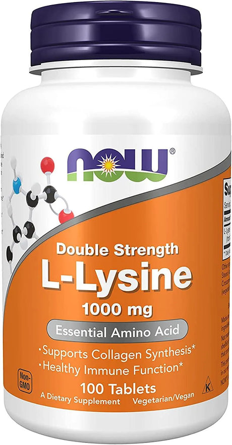 NOW SUPPLEMENTS - NOW Supplements L-Lysine Double Strength 1000Mg 100 Tabletas - The Red Vitamin MX - Suplementos Alimenticios - {{ shop.shopifyCountryName }}