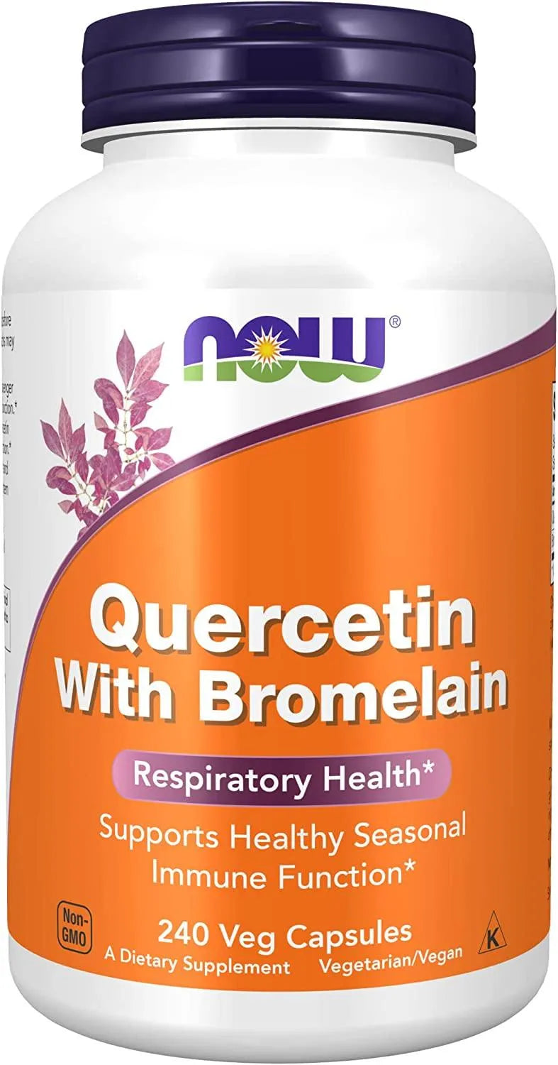 NOW SUPPLEMENTS - NOW Supplements Quercetin with Bromelain 240 Capsulas - The Red Vitamin MX - Suplementos Alimenticios - {{ shop.shopifyCountryName }}