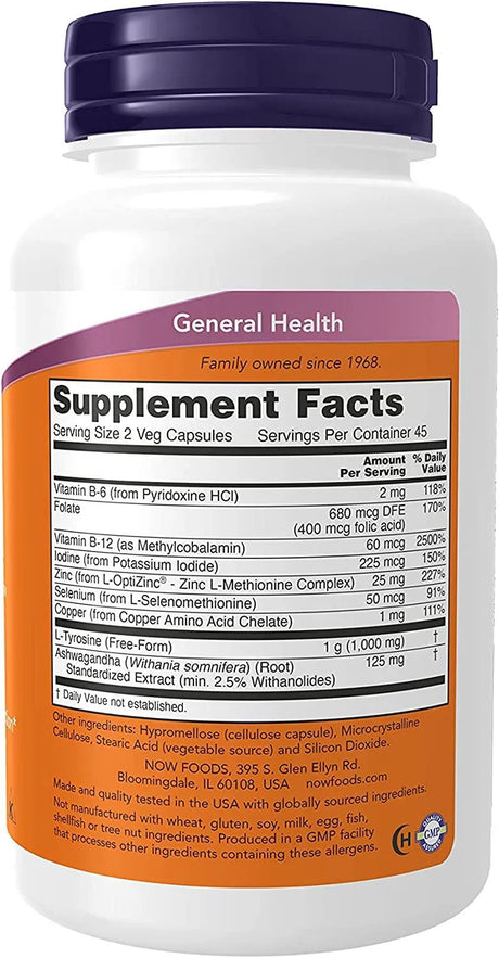 NOW SUPPLEMENTS - NOW Supplements Thyroid Energy 180 Capsulas - The Red Vitamin MX - Suplementos Alimenticios - {{ shop.shopifyCountryName }}