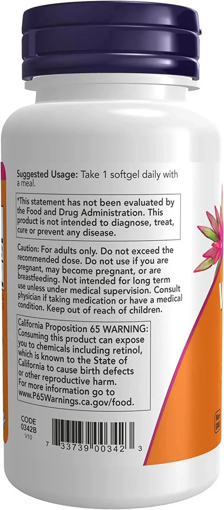 NOW SUPPLEMENTS - NOW Supplements Vitamin A 25,000IU 250 Capsulas Blandas - The Red Vitamin MX - Suplementos Alimenticios - {{ shop.shopifyCountryName }}