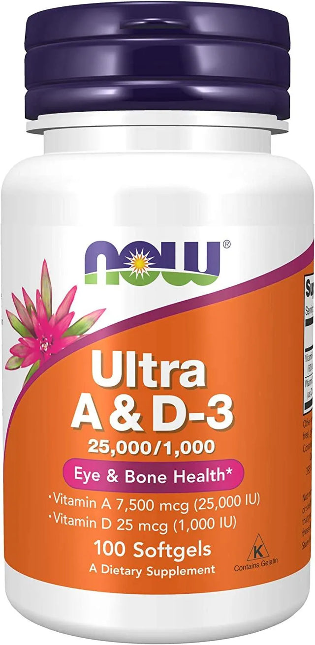 NOW SUPPLEMENTS - NOW Supplements Vitamin A & D3 100 Capsulas Blandas - The Red Vitamin MX - Suplementos Alimenticios - {{ shop.shopifyCountryName }}