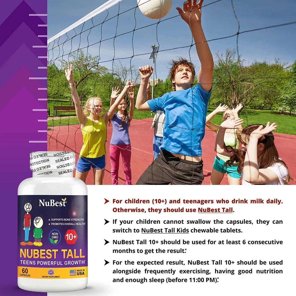 NUBEST - NuBest Tall 10+ Height Growth Advanced Bone Strength Formula 60 Capsulas - The Red Vitamin MX - Suplementos Alimenticios - {{ shop.shopifyCountryName }}