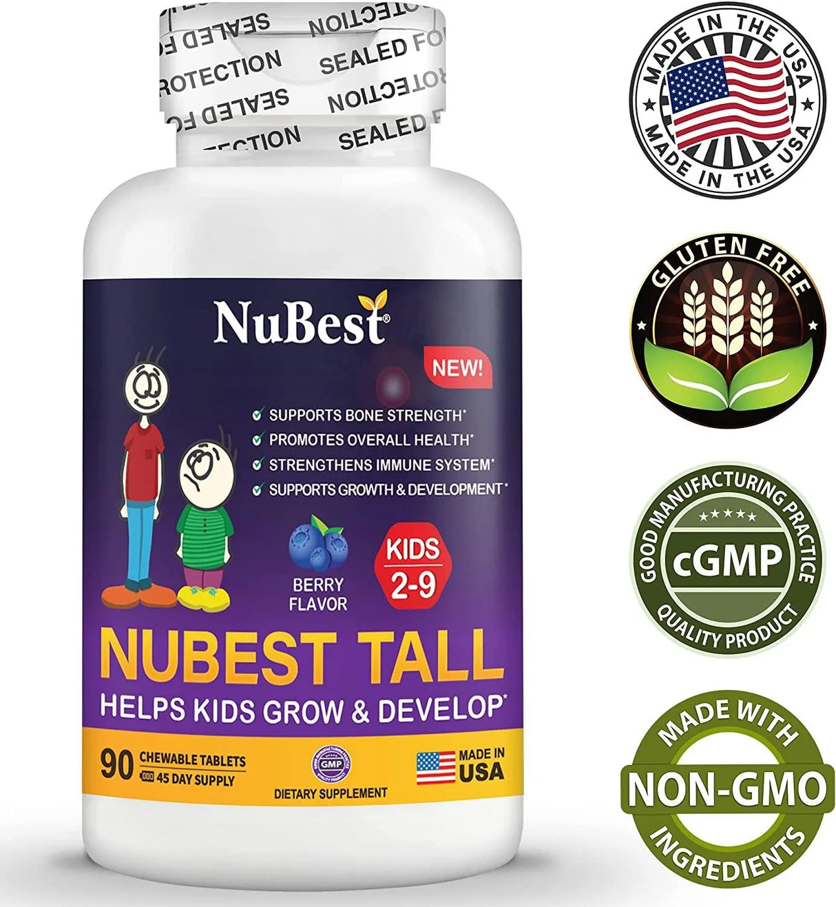 NUBEST - NuBest Tall Kids Height Growth Advanced Bone Strength Formula 90 Tabletas De Animalitos Masticables - The Red Vitamin MX - Suplementos Alimenticios - {{ shop.shopifyCountryName }}