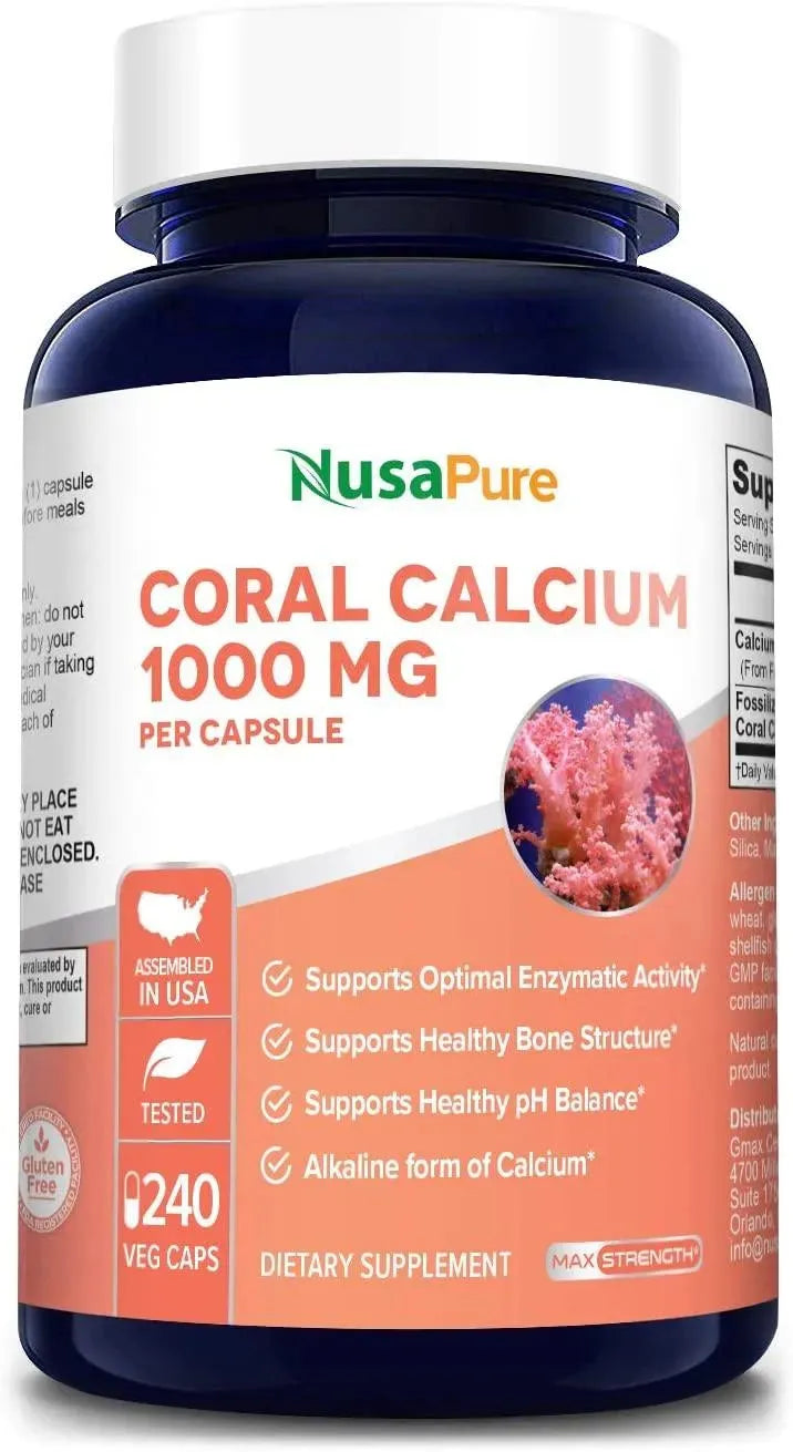 NUSAPURE - Nusapure Coral Calcium 1000Mg. 240 Capsulas - The Red Vitamin MX - Suplementos Alimenticios - {{ shop.shopifyCountryName }}