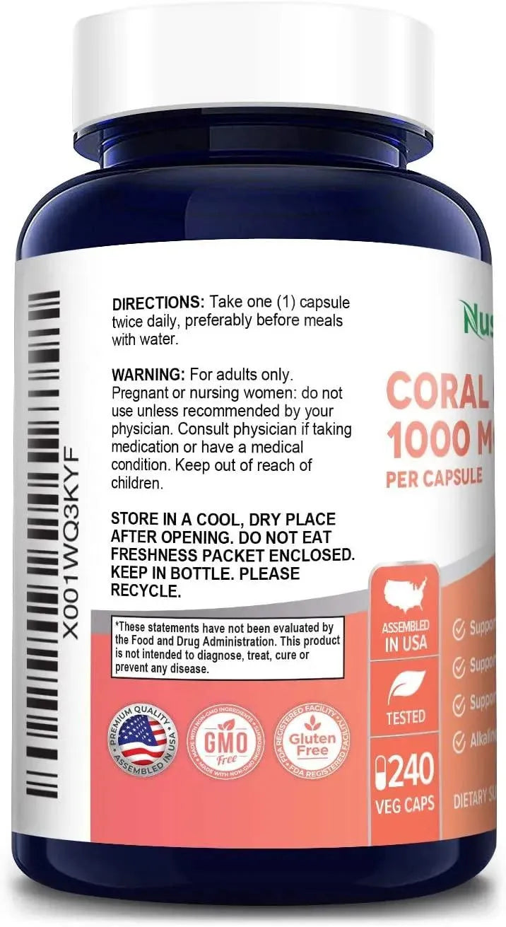 NUSAPURE - Nusapure Coral Calcium 1000Mg. 240 Capsulas - The Red Vitamin MX - Suplementos Alimenticios - {{ shop.shopifyCountryName }}