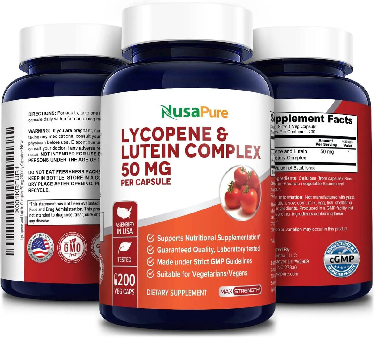 NUSAPURE - Nusapure Lycopene & Lutein Complex 50Mg. 200 Capsulas - The Red Vitamin MX - Suplementos Alimenticios - {{ shop.shopifyCountryName }}