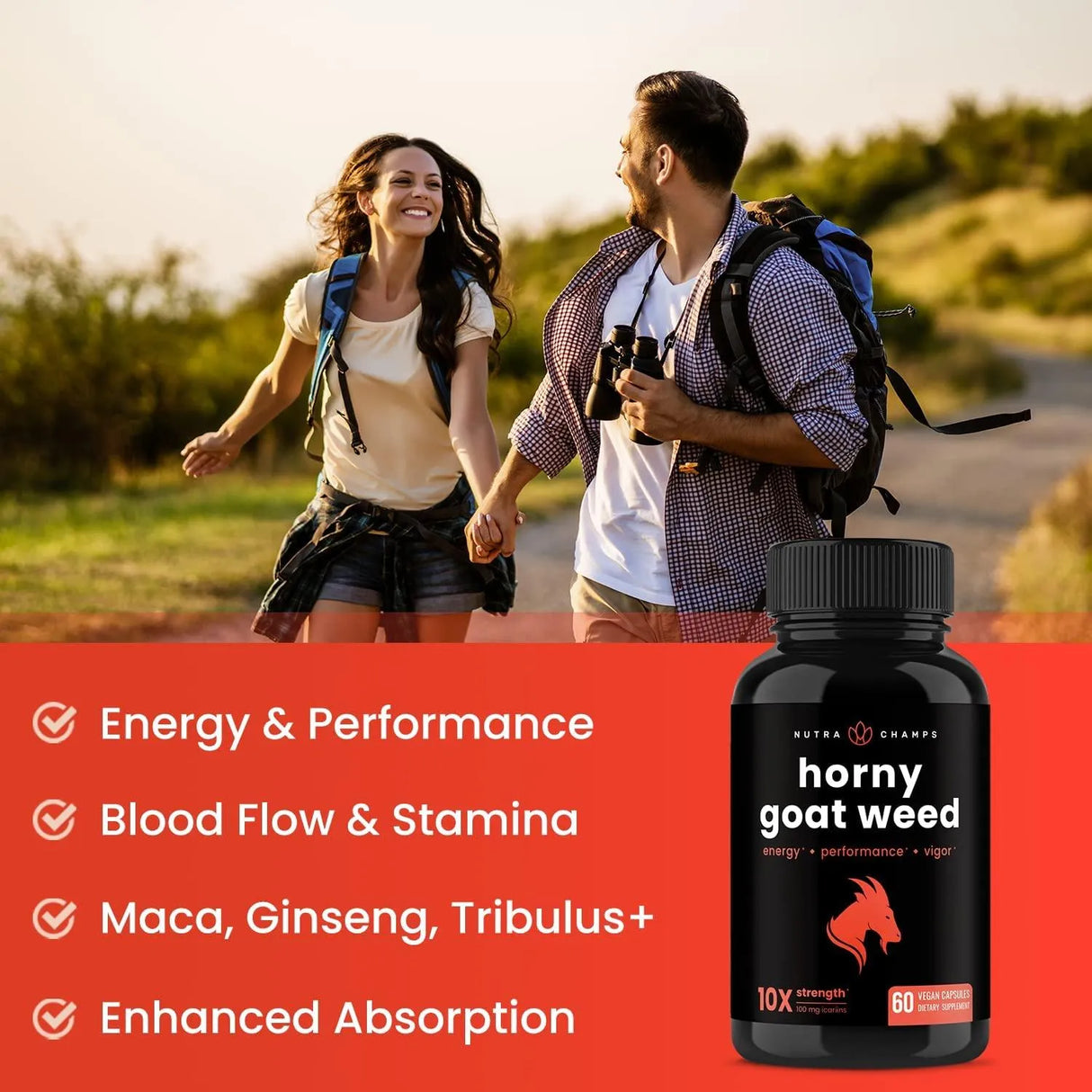 NUTRACHAMPS - Nutra Champs Horny Goat Weed 60 Capsulas - The Red Vitamin MX - Suplementos Alimenticios - {{ shop.shopifyCountryName }}