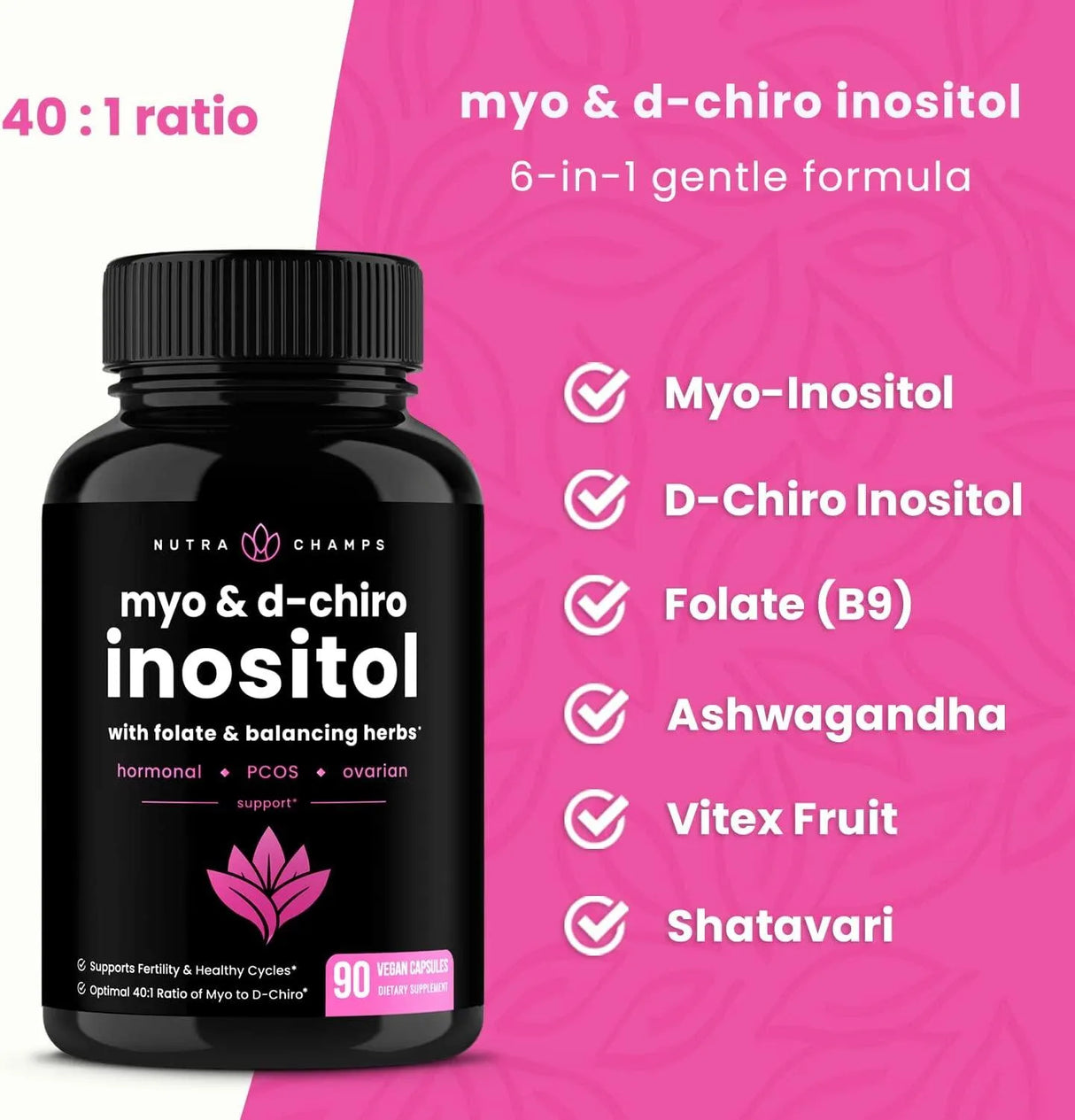 NUTRACHAMPS - Nutra Champs Myo-Inositol & D-Chiro Inositol 90 Capsulas - The Red Vitamin MX - Suplementos Alimenticios - {{ shop.shopifyCountryName }}