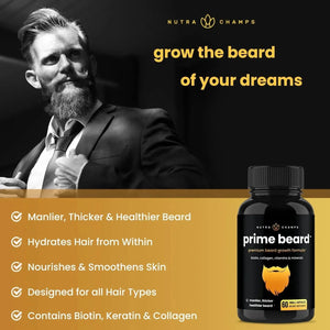 NUTRACHAMPS - Nutra Champs Prime Beard Beard Growth Vitamins 60 Capsulas - The Red Vitamin MX - Suplementos Alimenticios - {{ shop.shopifyCountryName }}