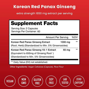 NUTRACHAMPS - NutraChamps Korean Panax Ginseng 1650Mg. 120 Capsulas - The Red Vitamin MX - Suplementos Alimenticios - {{ shop.shopifyCountryName }}