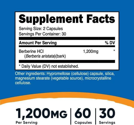 NUTRICOST - Nutricost Berberine HCl 600Mg. 60 Capsulas - The Red Vitamin MX - Suplementos Alimenticios - {{ shop.shopifyCountryName }}