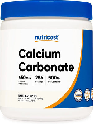 NUTRICOST - Nutricost Calcium Carbonate 650Mg. 500Gr. - The Red Vitamin MX - Suplementos Alimenticios - {{ shop.shopifyCountryName }}