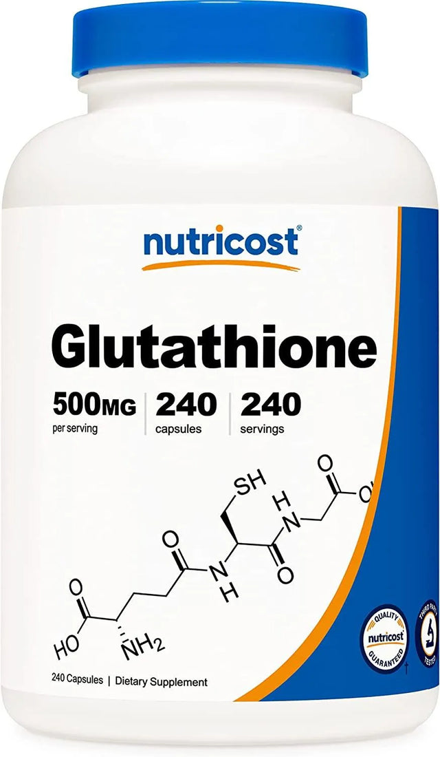 NUTRICOST - Nutricost Glutathione 500Mg. 240 Capsulas - The Red Vitamin MX - Suplementos Alimenticios - {{ shop.shopifyCountryName }}