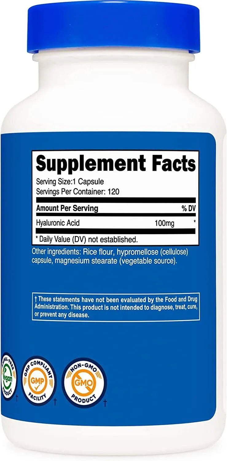 NUTRICOST - Nutricost Hyaluronic Acid 100Mg. 120 Capsulas - The Red Vitamin MX - Suplementos Alimenticios - {{ shop.shopifyCountryName }}