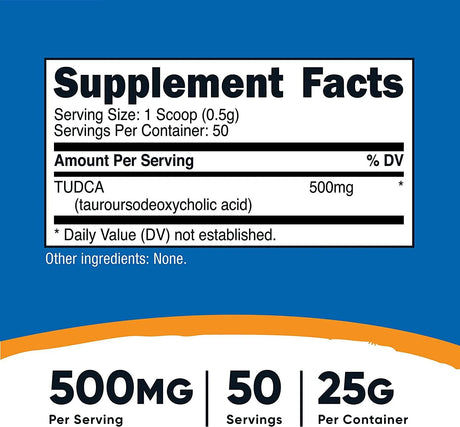 NUTRICOST - Nutricost Tudca Powder 500Mg. 25Gr. - The Red Vitamin MX - Suplementos Alimenticios - {{ shop.shopifyCountryName }}