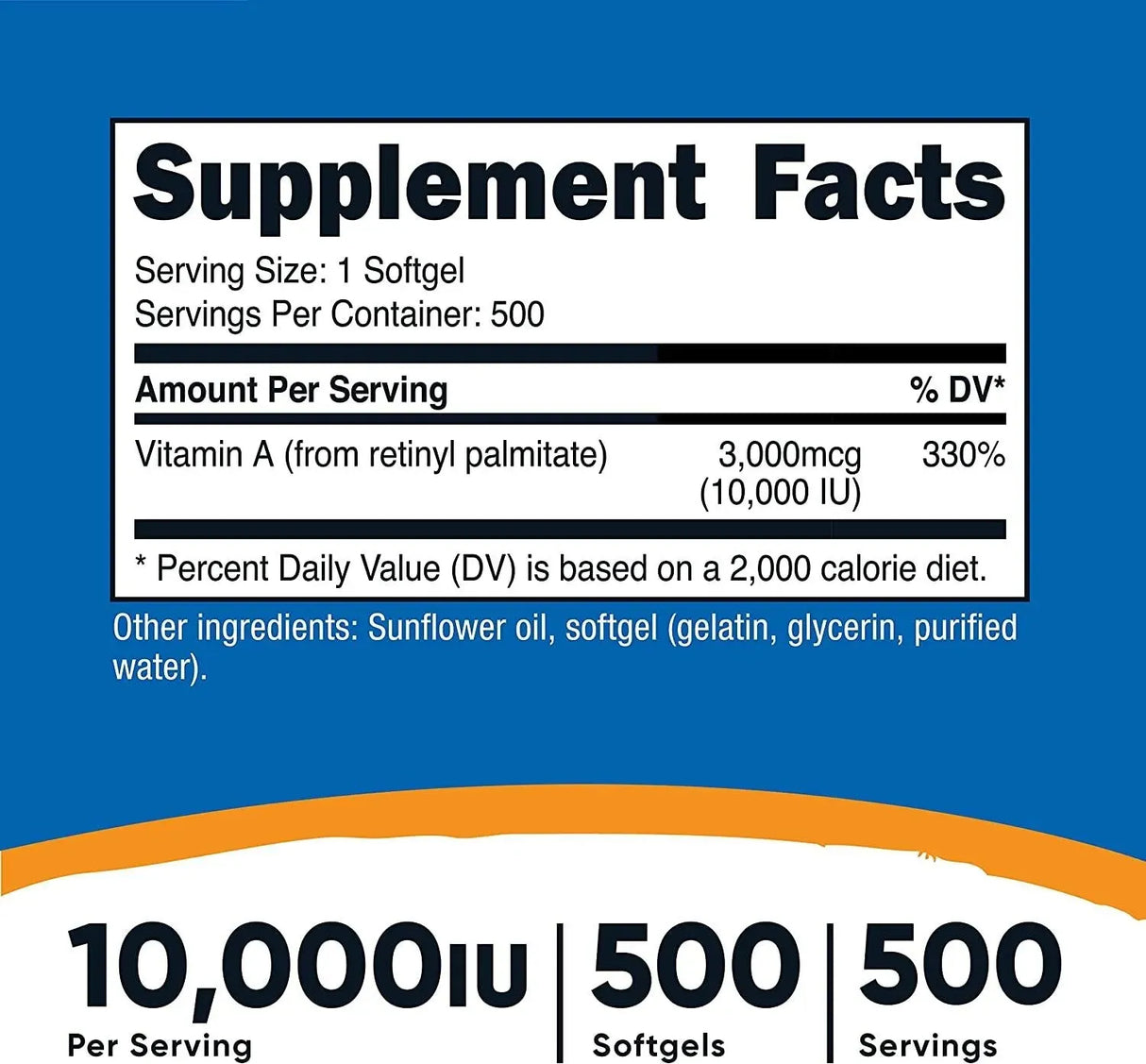NUTRICOST - Nutricost Vitamin A 10,000IU 500 Capsulas Blandas - The Red Vitamin MX - Suplementos Alimenticios - {{ shop.shopifyCountryName }}