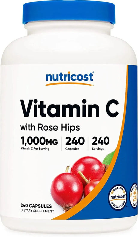 NUTRICOST - Nutricost Vitamin C 1000Mg. 240 Capsulas - The Red Vitamin MX - Suplementos Alimenticios - {{ shop.shopifyCountryName }}
