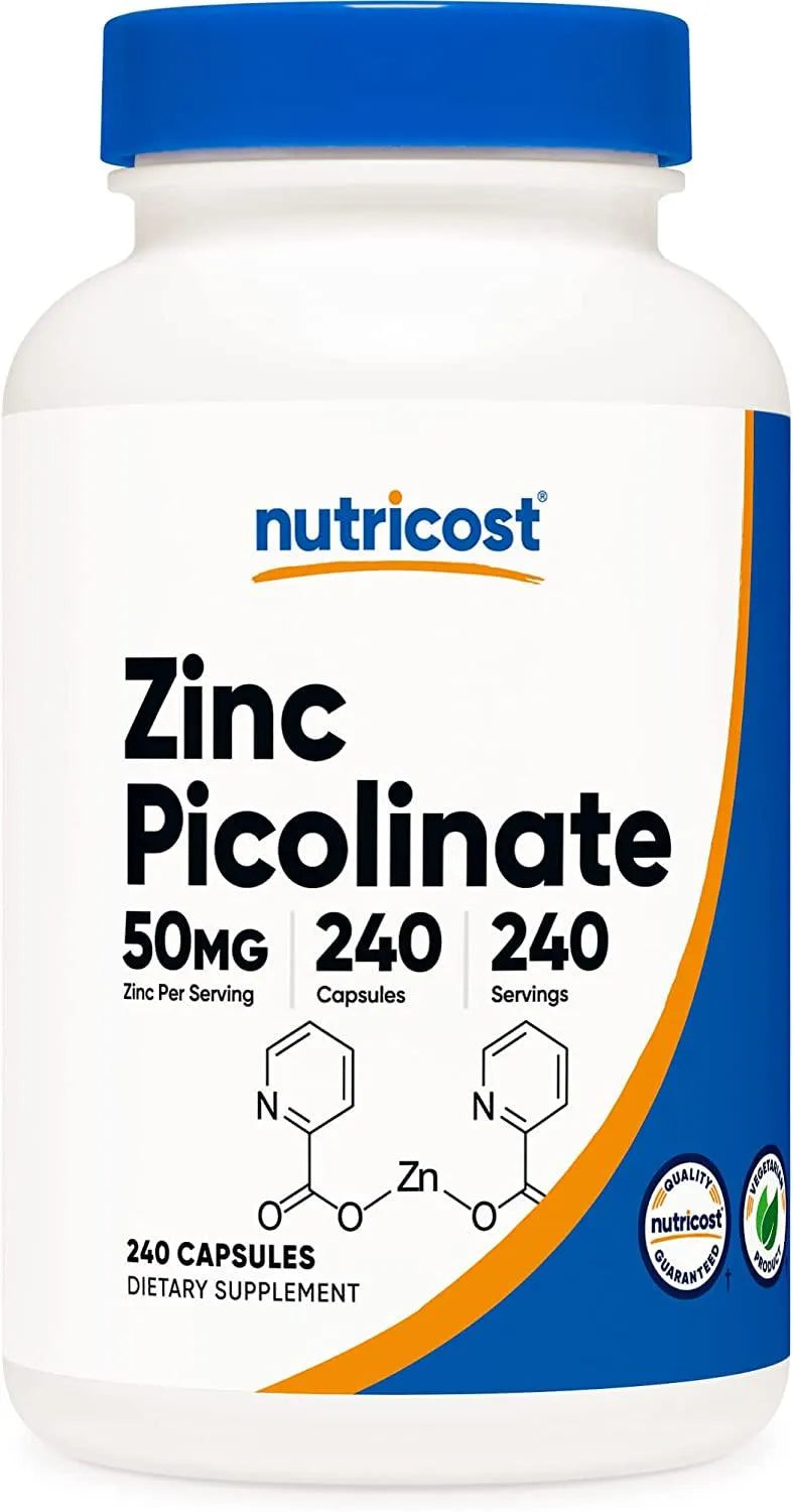 NUTRICOST - Nutricost Zinc Picolinate 50Mg. 240 Capsulas - The Red Vitamin MX - Suplementos Alimenticios - {{ shop.shopifyCountryName }}