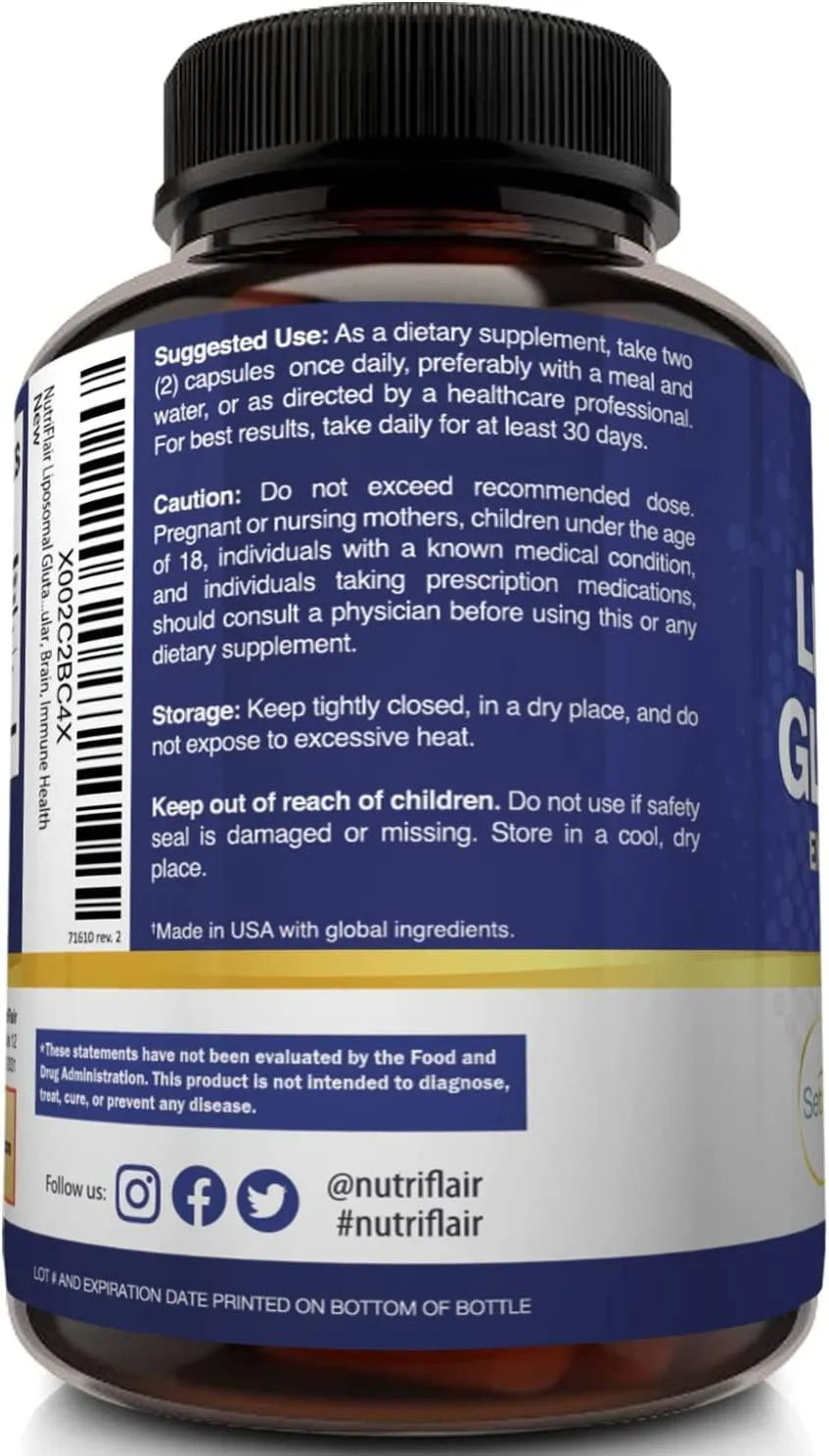 NUTRIFLAIR - NutriFlair Liposomal Glutathione 700Mg. 60 Capsulas - The Red Vitamin MX - Suplementos Alimenticios - {{ shop.shopifyCountryName }}