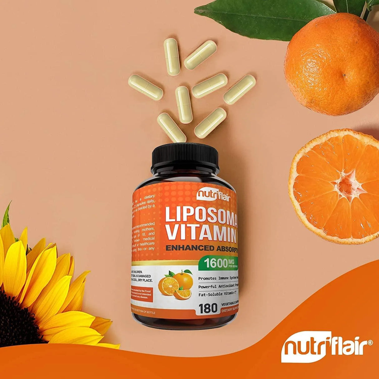 NUTRIFLAIR - Nutriflair Liposomal Vitamin C 1600Mg. 180 Capsulas - The Red Vitamin MX - Suplementos Alimenticios - {{ shop.shopifyCountryName }}