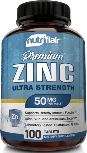 NUTRIFLAIR - NutriFlair Zinc Gluconate 50Mg. 100 Tabletas - The Red Vitamin MX - Suplementos Alimenticios - {{ shop.shopifyCountryName }}