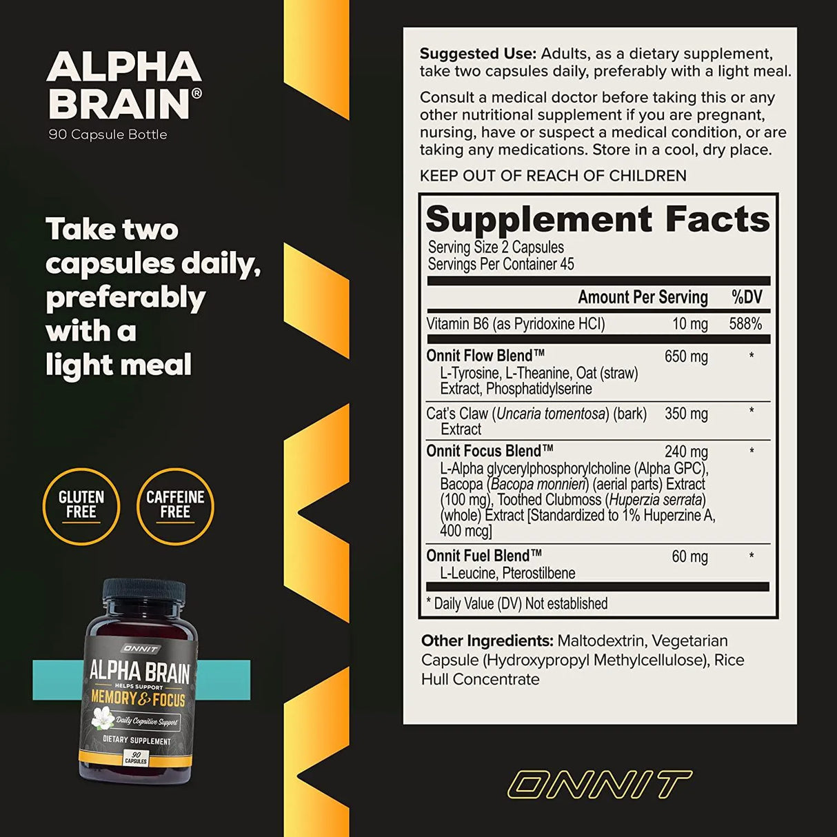 ONNIT - Onnit Alpha Brain Premium Nootropic Brain Supplement 90 Capsulas - The Red Vitamin MX - Suplementos Alimenticios - {{ shop.shopifyCountryName }}