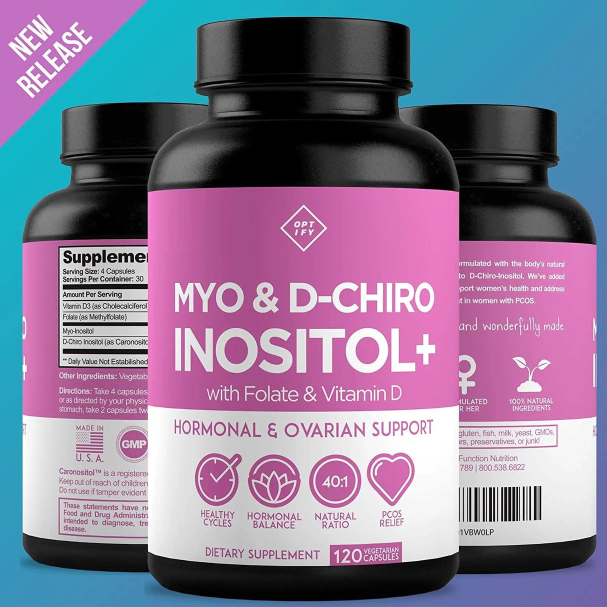 OPTIFY - Optify Myo-Inositol and D-Chiro Inositol Plus Folate and Vitamin D 120 Capsulas - The Red Vitamin MX - Suplementos Alimenticios - {{ shop.shopifyCountryName }}