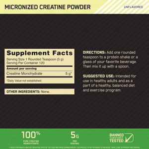 OPTIMUM NUTRITION - Optimum Nutrition Micronized Creatine Monohydrate Powder 120 Servicios - The Red Vitamin MX - Suplementos Alimenticios - {{ shop.shopifyCountryName }}