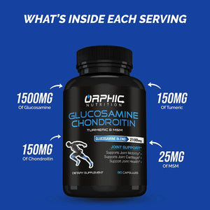 ORPHIC NUTRITION - Orphic Nutrition Glucosamine Chondroitin Turmeric & MSM 2100Mg. 90 Capsulas - The Red Vitamin MX - Suplementos Alimenticios - {{ shop.shopifyCountryName }}