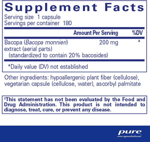 PURE ENCAPSULATIONS - Pure Encapsulations Bacopa Monnieri 180 Capsulas - The Red Vitamin MX - Suplementos Alimenticios - {{ shop.shopifyCountryName }}