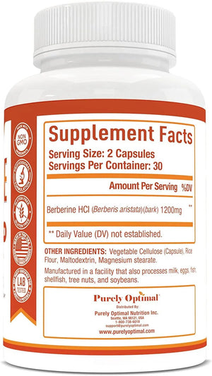 PURELY OPTIMAL - Purely Optimal Berberine Extra Strength 60 Capsulas - The Red Vitamin MX - Suplementos Alimenticios - {{ shop.shopifyCountryName }}