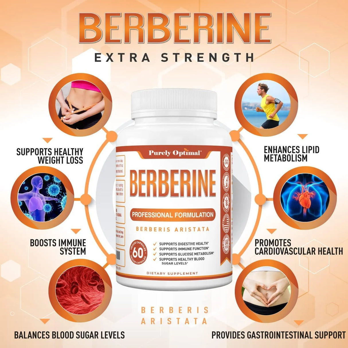 PURELY OPTIMAL - Purely Optimal Berberine Extra Strength 60 Capsulas - The Red Vitamin MX - Suplementos Alimenticios - {{ shop.shopifyCountryName }}