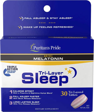 PURITAN'S PRIDE - Puritan's Pride Tri-Layer Sleep Complex 30 Tabletas - The Red Vitamin MX - Suplementos Alimenticios - {{ shop.shopifyCountryName }}