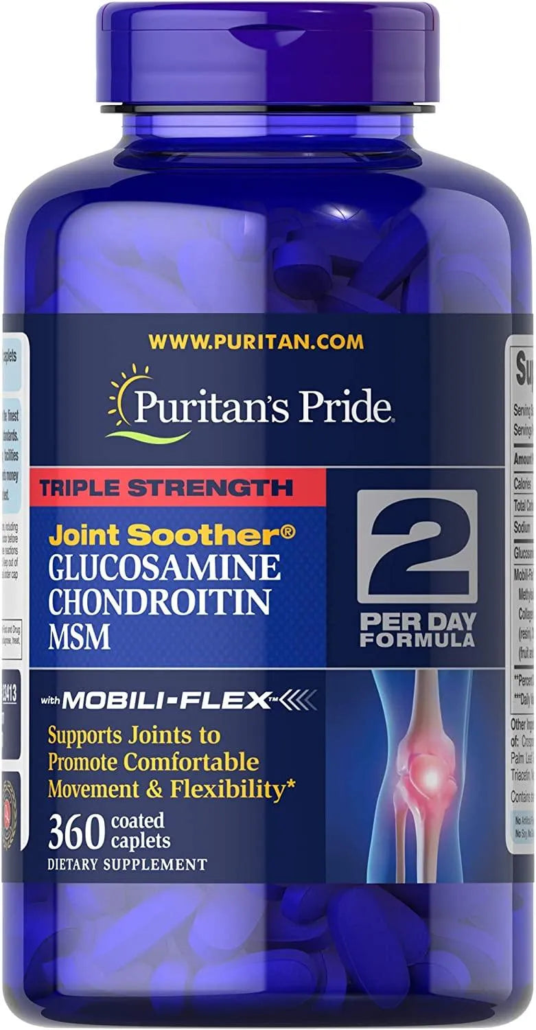 PURITAN'S PRIDE - Puritan´s Pride Double Strength Glucosamine Chondroitin MSM Joint Soother 360 Tabletas - The Red Vitamin MX - Suplementos Alimenticios - {{ shop.shopifyCountryName }}