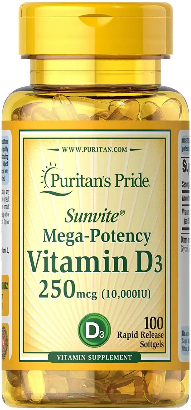 PURITAN'S PRIDE - Puritan´s Pride Vitamin D3 10,000 IU 100 Capsulas - The Red Vitamin MX - Suplementos Alimenticios - {{ shop.shopifyCountryName }}