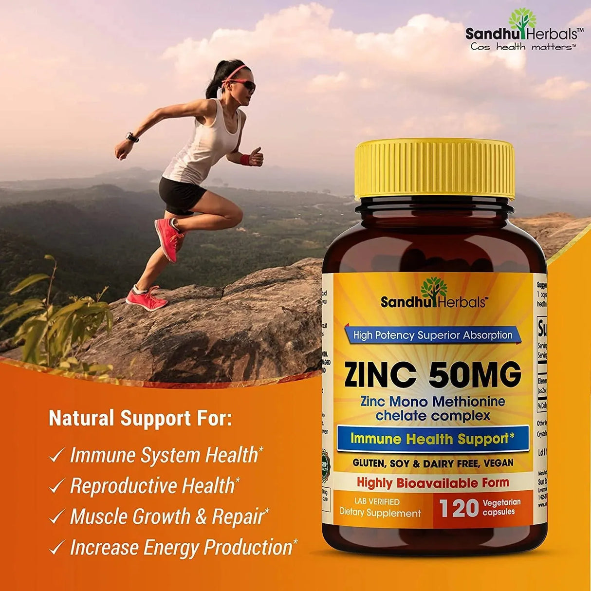 SANDHU HERBALS - Sandhu Herbals Zinc 50Mg. 120 Capsulas - The Red Vitamin MX - Suplementos Alimenticios - {{ shop.shopifyCountryName }}