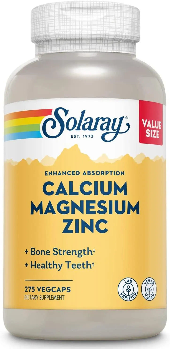 SOLARAY - Solaray Calcium Magnesium Zinc 275 Capsulas - The Red Vitamin MX - Suplementos Alimenticios - {{ shop.shopifyCountryName }}