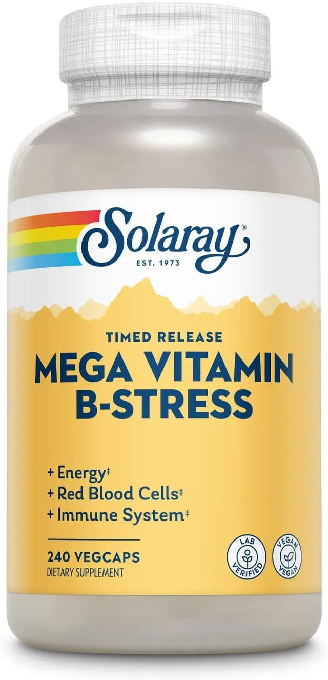 SOLARAY - Solaray Mega Vitamin B-Stress 240 Capsulas - The Red Vitamin MX - Suplementos Alimenticios - {{ shop.shopifyCountryName }}