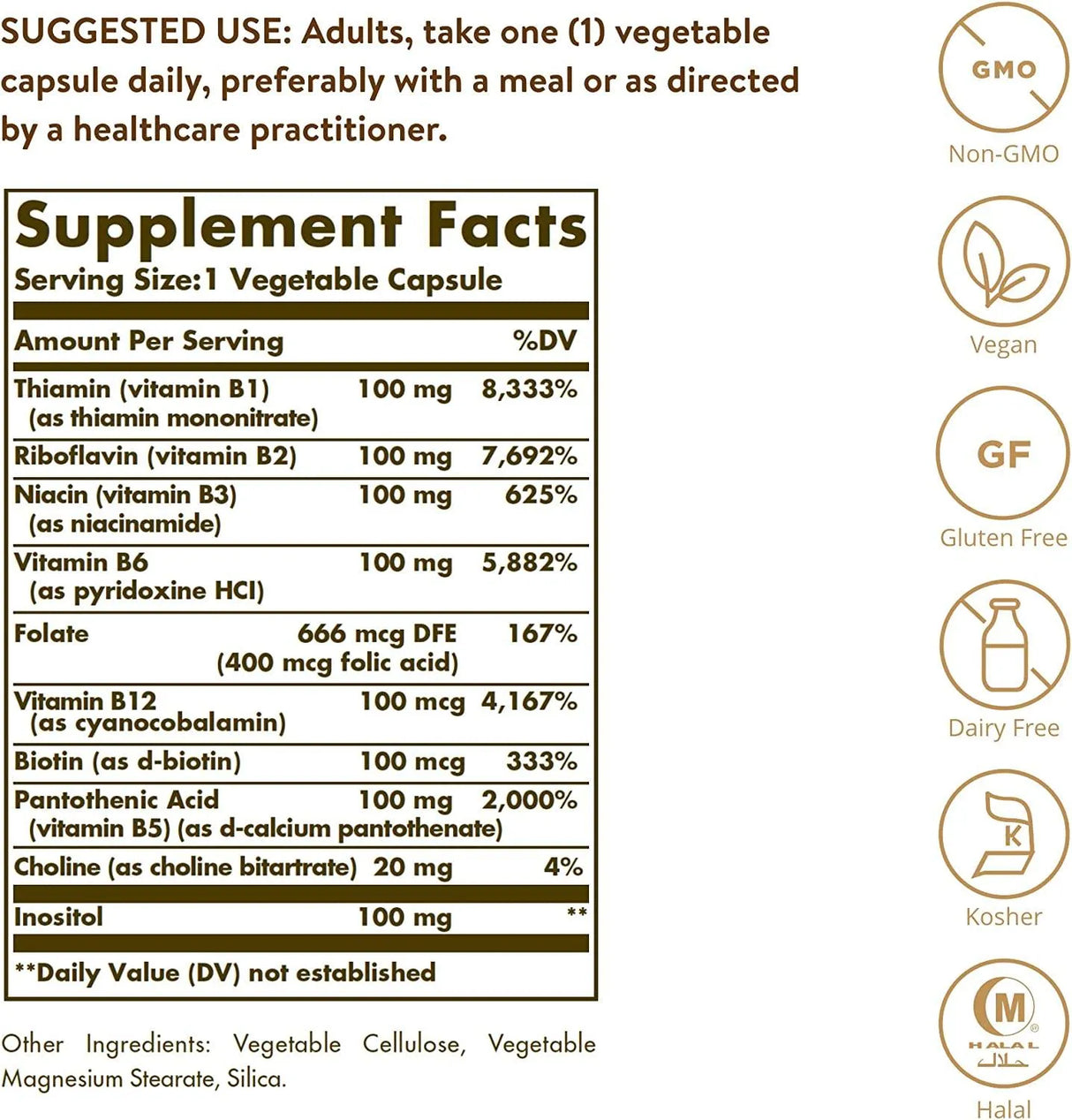 SOLGAR - Solgar B-Complex "100" 250 Capsulas - The Red Vitamin MX - Suplementos Alimenticios - {{ shop.shopifyCountryName }}