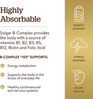 SOLGAR - Solgar B-Complex "100" 250 Capsulas - The Red Vitamin MX - Suplementos Alimenticios - {{ shop.shopifyCountryName }}