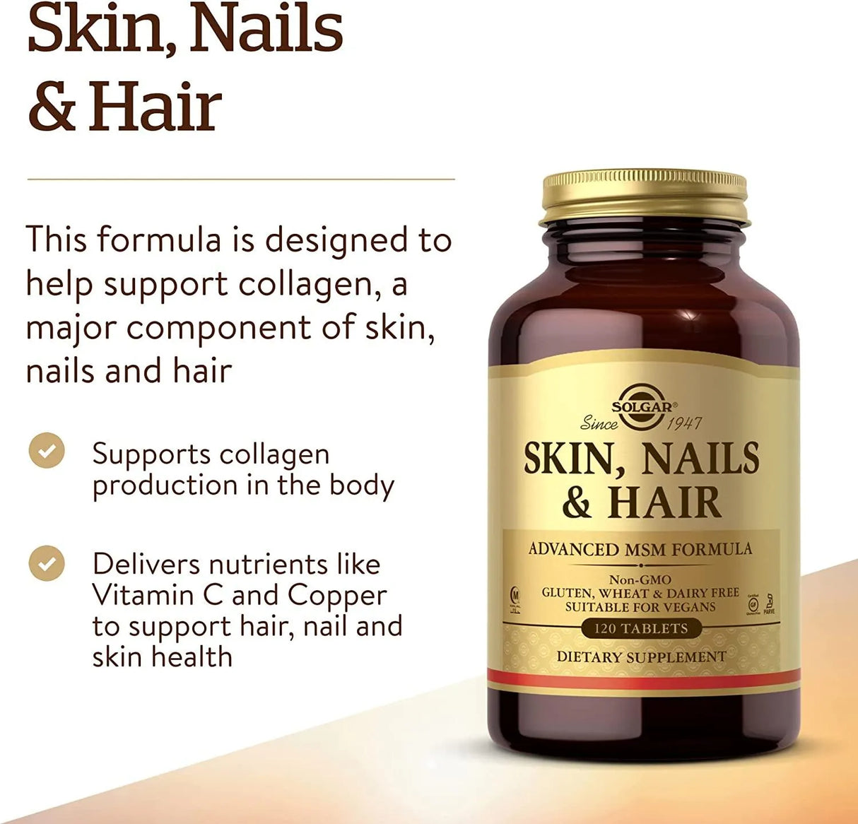 SOLGAR - Solgar Skin, Nails & Hair 120 Tabletas - The Red Vitamin MX - Suplementos Alimenticios - {{ shop.shopifyCountryName }}