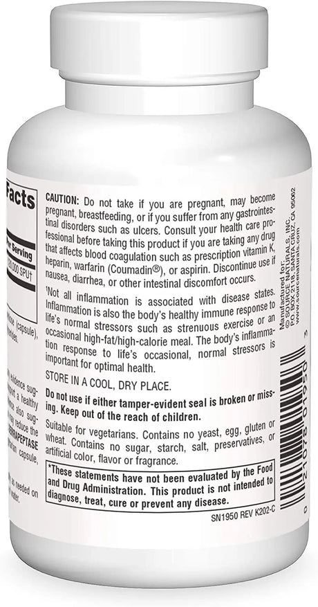 SOURCE NATURALS - Source Naturals Serrapeptase 120,000 SPU 120 Capsulas - The Red Vitamin MX - Suplementos Alimenticios - {{ shop.shopifyCountryName }}