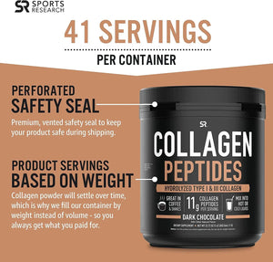 SPORTS RESEARCH - Sports Research Collagen Peptides Powder Dark Chocolate 22.72Oz. - The Red Vitamin MX - Suplementos Alimenticios - {{ shop.shopifyCountryName }}